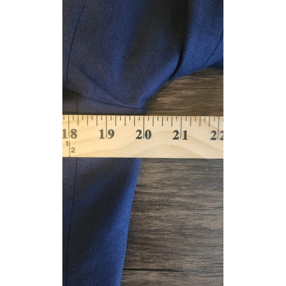 Talbots Vintage Navy Italian Linen Double Breasted Blazer Gold Buttons Sz 10 - Picture 5 of 7